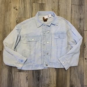 Nwt baby blue corduroy boyfriend fit jacket size xxl